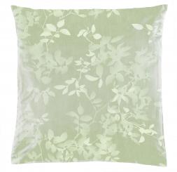 Christian Fischbacher Jacquard LEAVES graugrün verso 