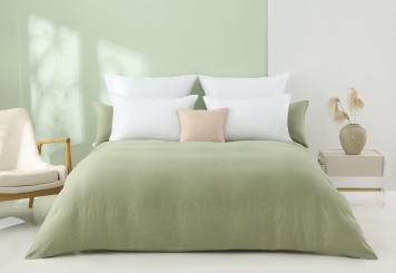 Ledina Leinenbettwäsche Esta grün 