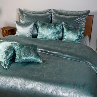 Plauener Seidenweberei Bettwäsche LUSSO petrol 